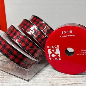 Red and Black Plaid Holiday Ribbon